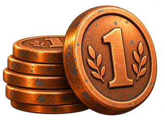 A stack of copper coins
